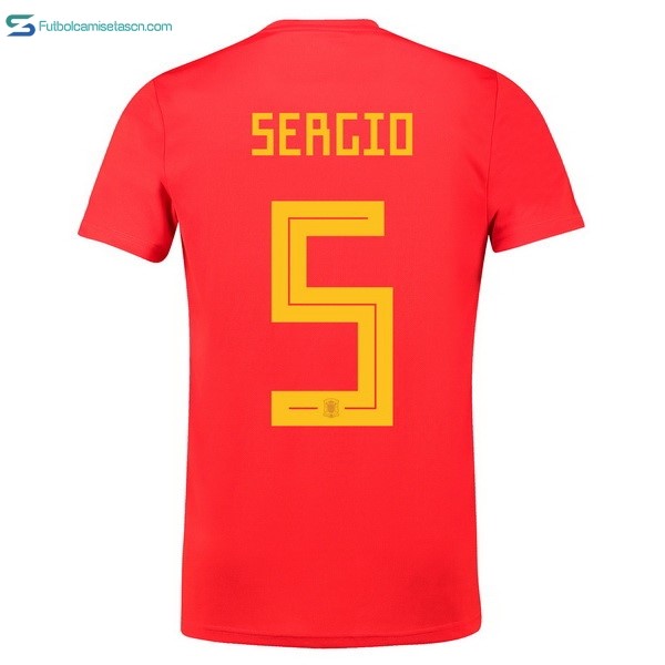 Camiseta España 1ª Sergio 2018 Rojo